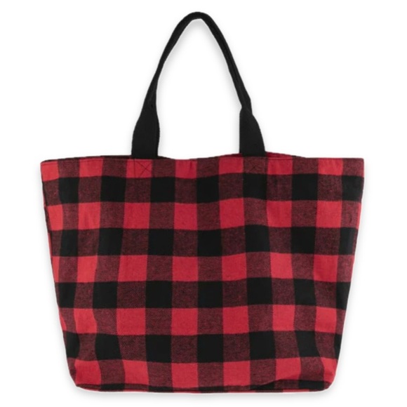 Plaid Bag Red & Black Checkered Tote Bag NWT
L: 14.5" W:22" Handle H:6" W 8” - Picture 2 of 9